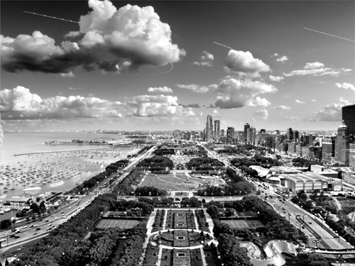 Chicago Lake Front | Venetian Night black and white photo