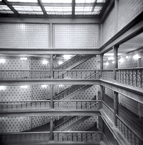 Brown Palace: Atrium black and white photo