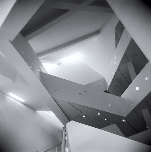 Denver Art Museum:  Canyon Walk black and white photo