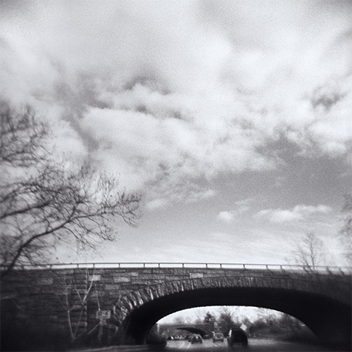 Southern State Parkway black and white photo